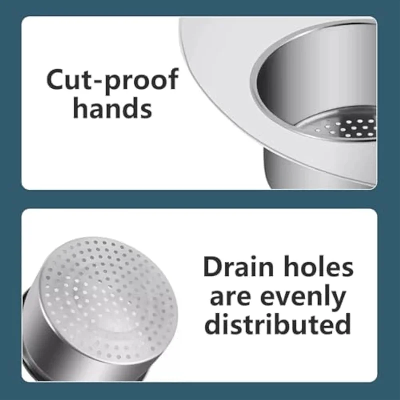 A88E-Stainless Steel Drain Basket For Kitchen Sink Drain Basket For Kitchen Easy To Filter Kitchen Waste