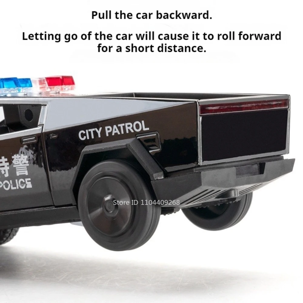 Schaal 1:32 Pickup Model Speelgoedauto Metaal Diecast Openbare Beveiliging Terreinwagen Speelgoed 110 Muziek Lichtmodellen Politieauto's Ornamenten