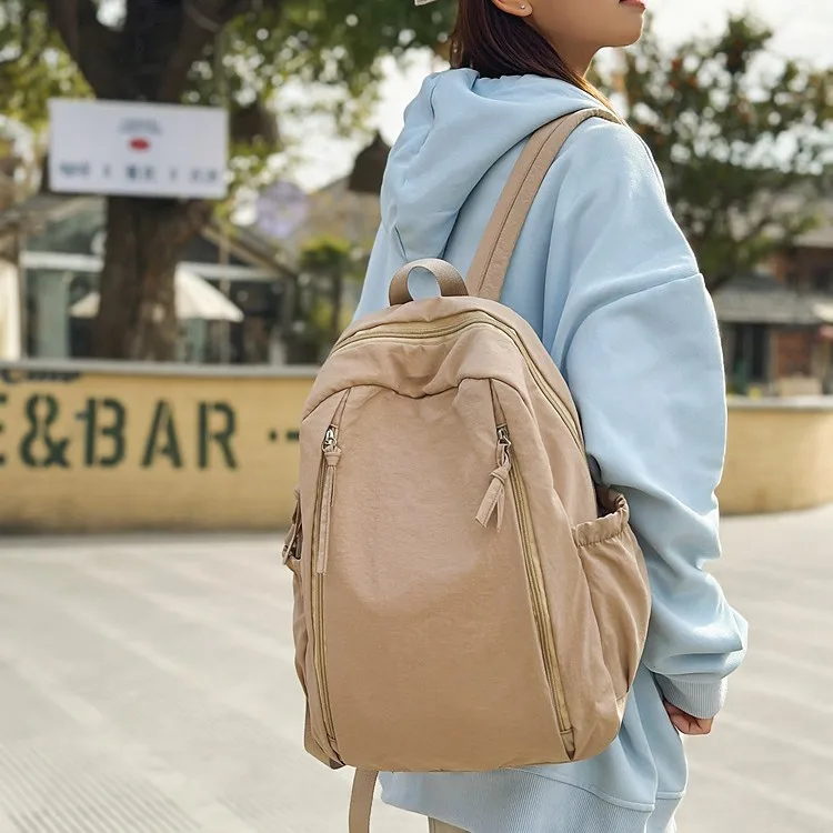 

2025 Washed Canvas Backpack - Minimalist College Rucksack for Women, Lightweight Travel Daypack with Laptop Sleeve