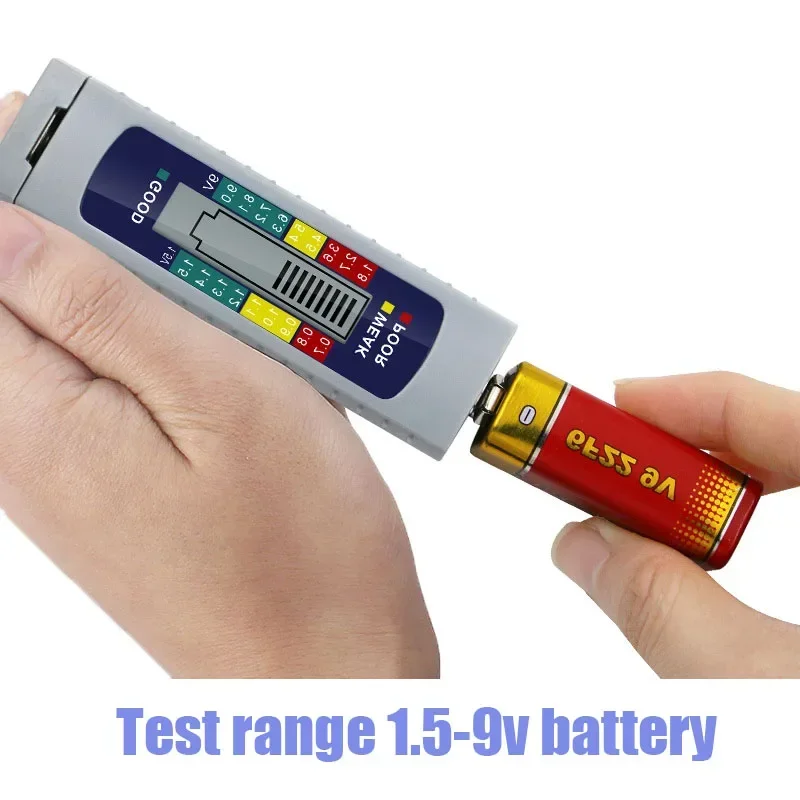 Battery Tester Battery Capacity Tester 9V 1.5V AA AAA Button Battery LED Battery Capacity Display Battery Power Supply Check