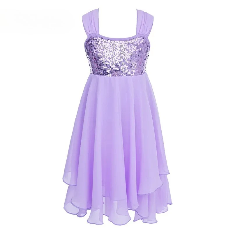 

Детское шифоновое балетное платье-пачка с блестками и регулируемым ремешком для подростков, танцевальное трико, платье-балерина, милое гимнастическое трико для девочек