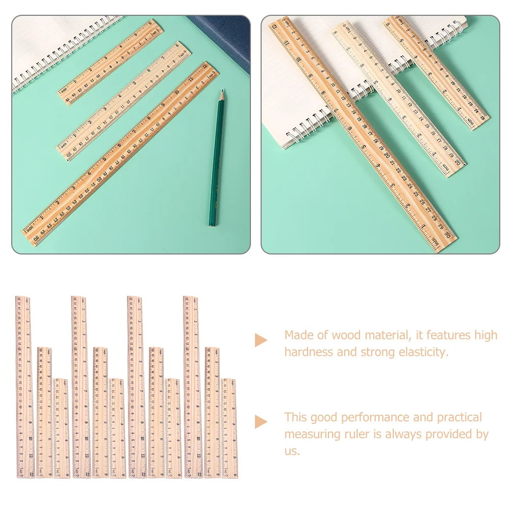 Régua para carpintaria, varas medidoras de madeira para sala de aula, escola, pintura, estudante