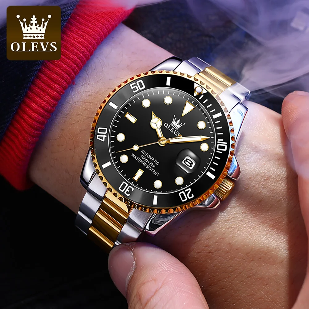 

OLEVS 6650 Men's Watch Luxury Top Brand Diving Watches Waterproof Luminous Business Automatic Mechanical Wristwatch Reloj Hombre