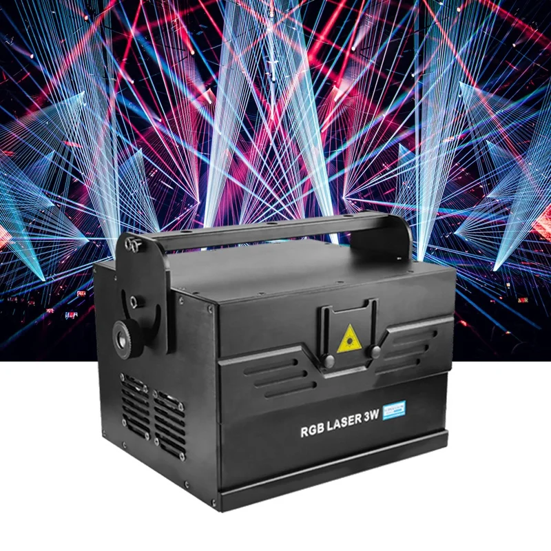 

Animation Fullcolor 1W 2W 3W Professional Laser Light Projector RGB Disco Party Club RGB Animation Laser Projector