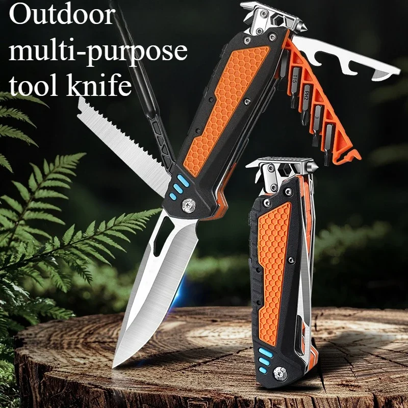 Outdoor EDC Portable Multifunctional Folding Tool Hiking Camping Hammer Screwdriver Car Emergency Tools - Image 6