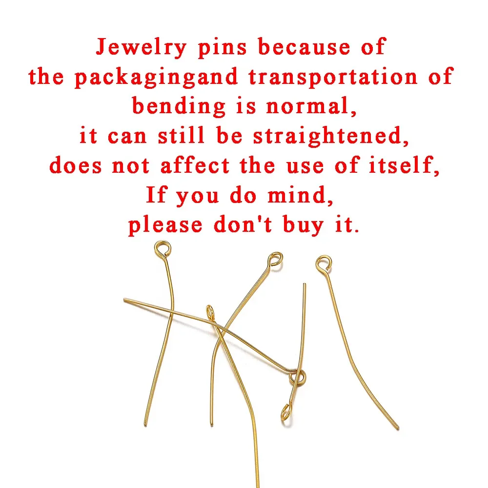 20pcs Stainless Steel Ball Pins Gold Color Flat Head Eye Needles DIY Bead Bracelet Jewelry Making Supplies Accessories Wholesale