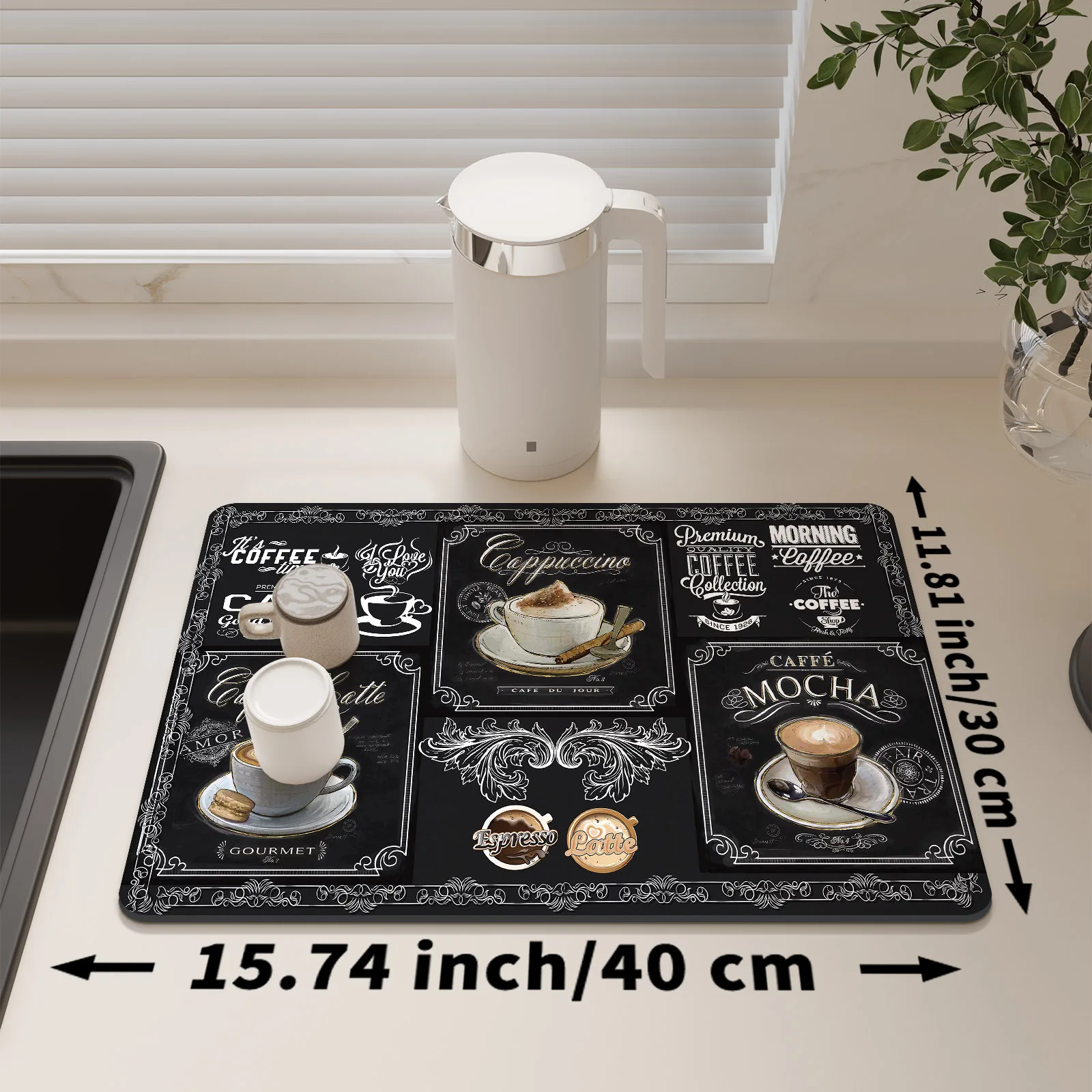 Diatomite Coffee Machine Mat Absorbent Dish Drying Mats Quick Dry Counter Top Rug Non-slip Drain Pad Placemat Kitchen Tableware