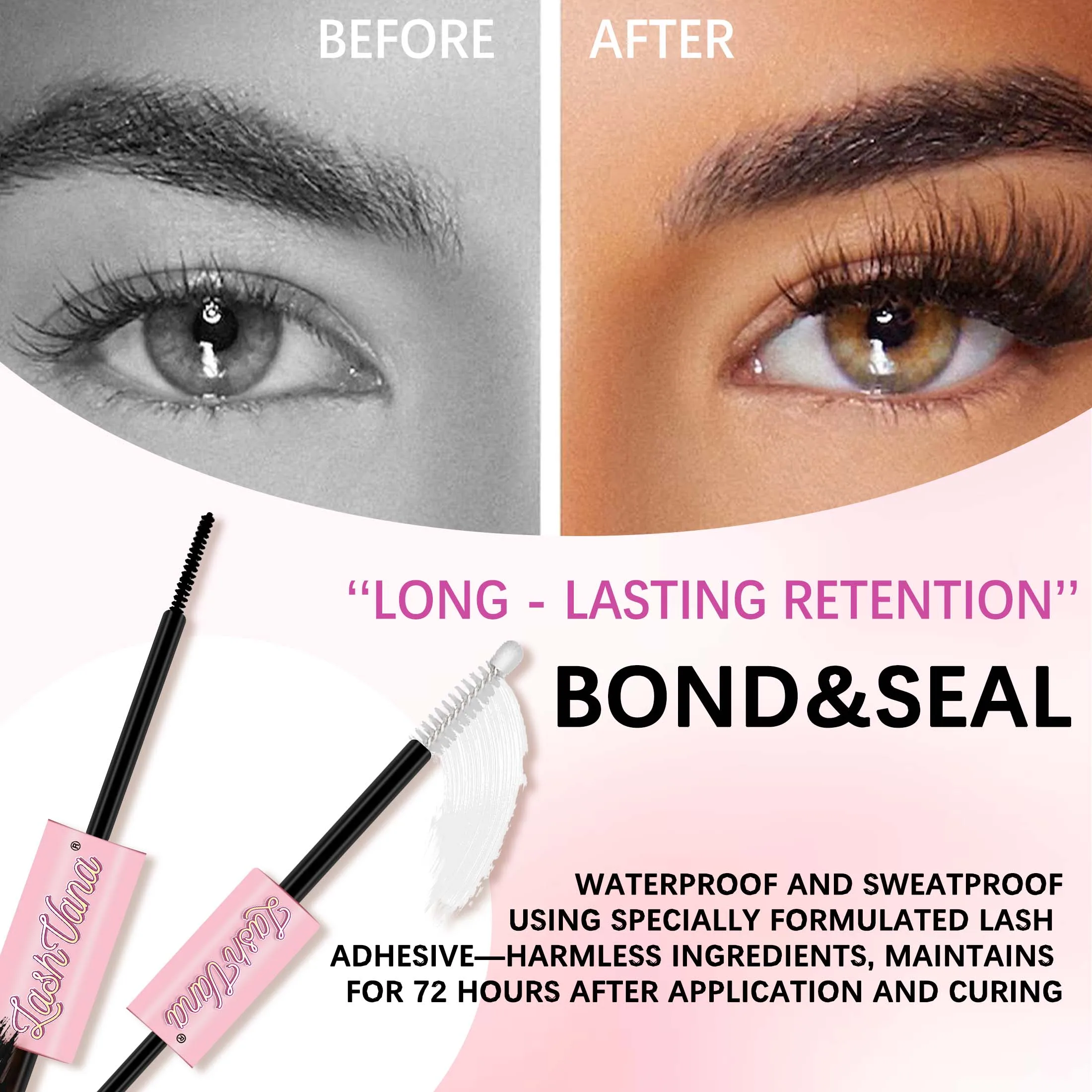 DIY 속눈썹 클러스터 키트 30D 방수 강력 고정 DIY 속눈썹 연장 키트 속눈썹 본드 및 실링제 및 속눈썹 족집게 메이크업