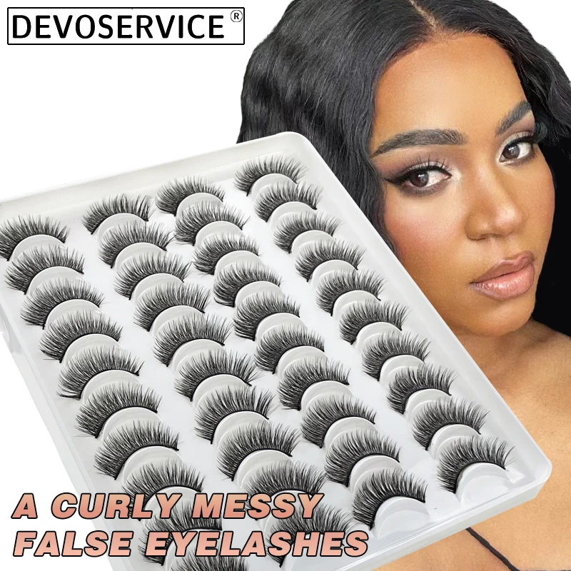 Lashes 20 Pairs Natural Long False Eyelashes 3D Mink Faux Lashes Russian Strip Eyelash Dramatic Eye Lash Extensions Make Up