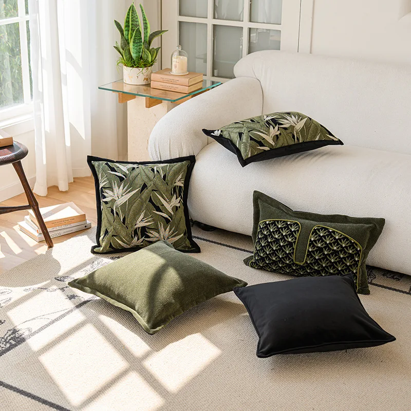 Simplicity Plant Throw Pillow Cover Bay Window Cushion Cover Northern Europe Decor Home Decoration Pillowcase 30x50/45x45CM