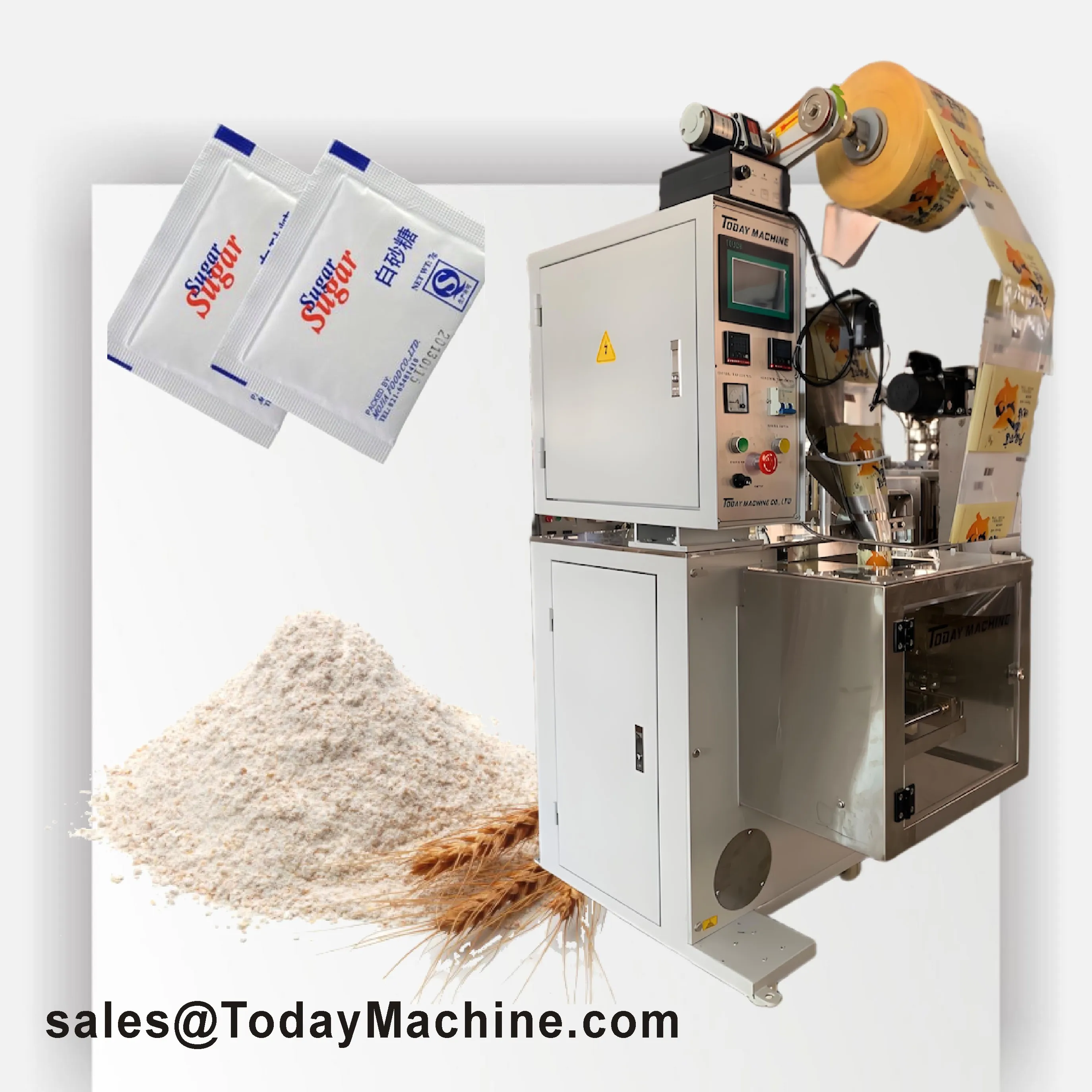 Automatic Powder Pouch Filling Packing Machine 4 Sides Seal Sachet for Food Plastic Bag Packaging