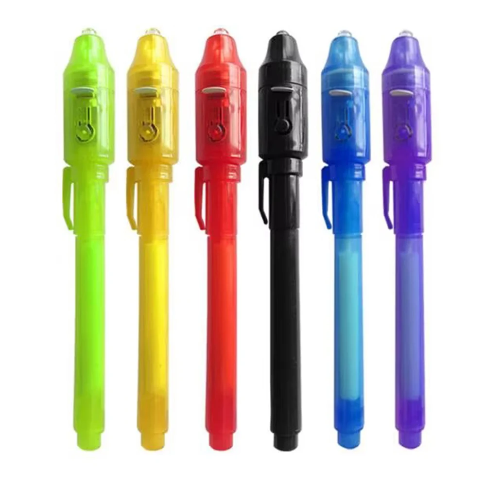 4-12 Stuks Onzichtbare Inkt Pen Spy Pen Met Uv Licht Magic Marker Voor Geheime Bericht Schatkist prijzen Kids Party Gunsten Speelgoed Gift - afbeelding 1
