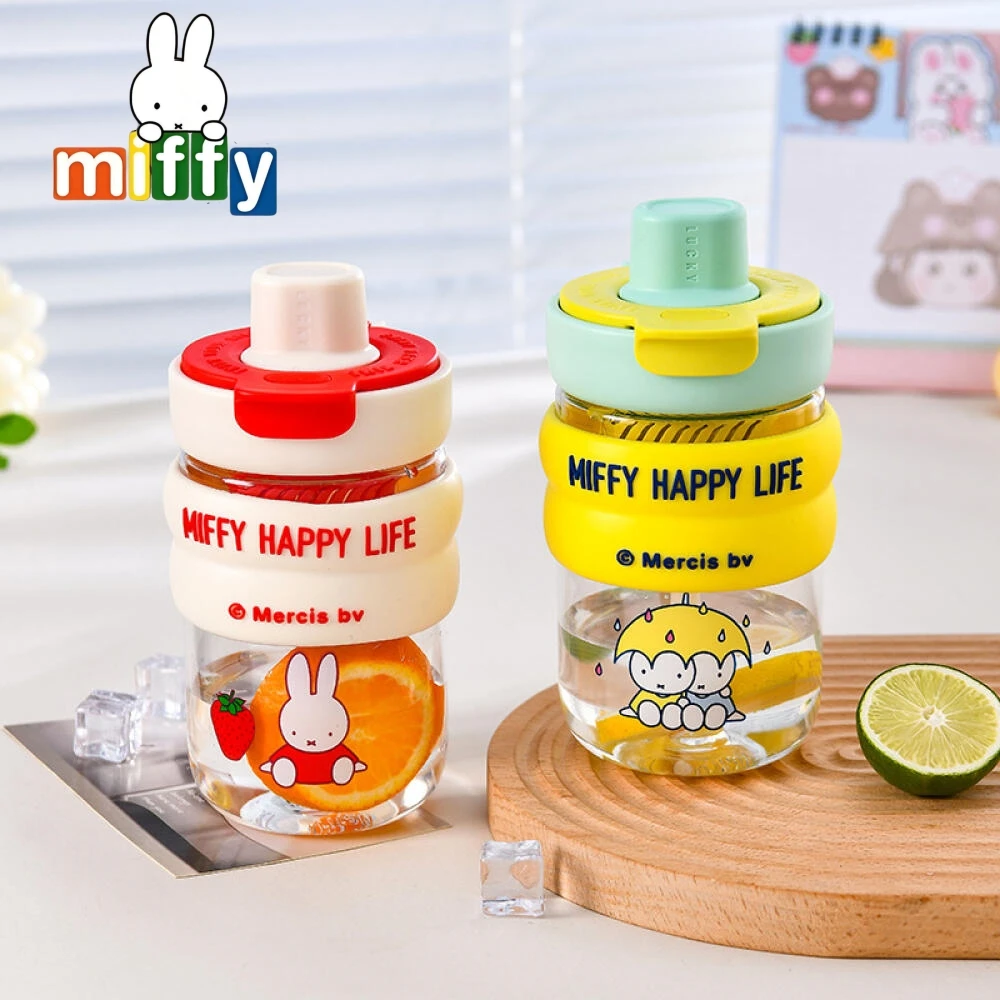 

Miffy New Kawaii Double-Drinking Handle Cup Is A Cute Cartoon Gift for Office Workers with A Tea-Water Separation Straw Cup
