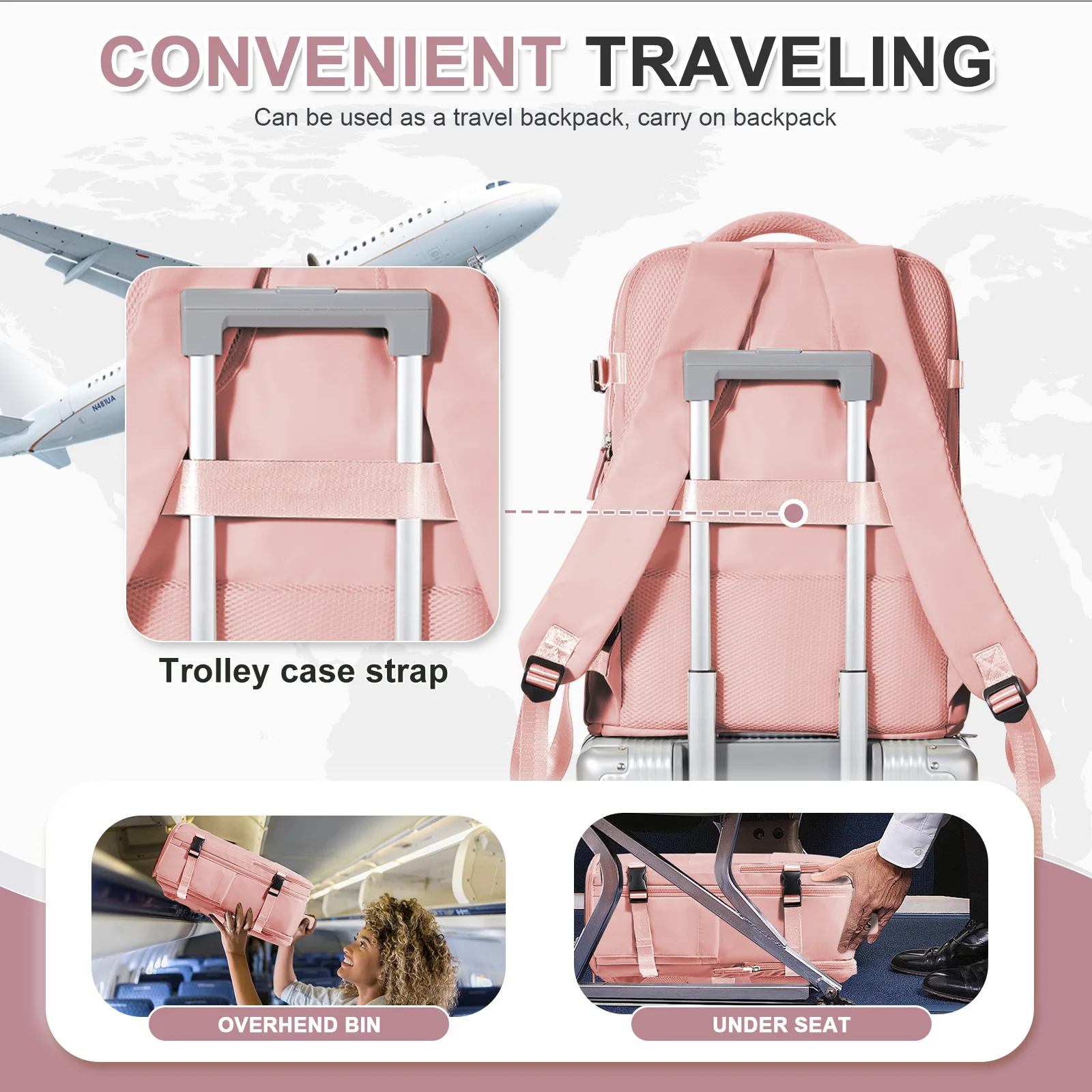 حقيبة ظهر Ryanair 40x30x20 للسفر لمسافات قصيرة حقيبة سفر للأعمال Wiz Air Cabin Bag 15.6 بوصة حقيبة كمبيوتر محمول، حقيبة ظهر للأزواج الترفيهية