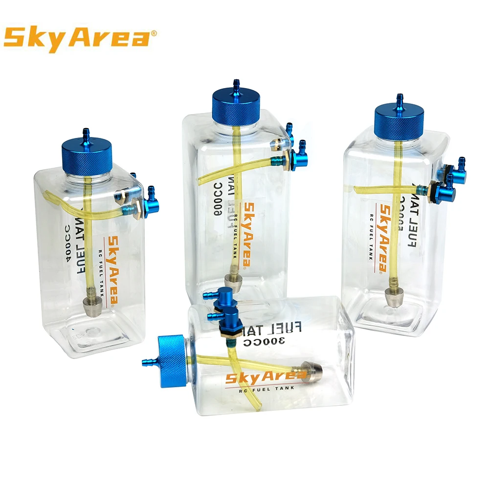 1PC RC Model Fuel Tank Petrol Transparent Plastic Bottle 300/400/500/600 ML/CC CNC Aluminum Alloy for Gas and Nitro Car Airplane