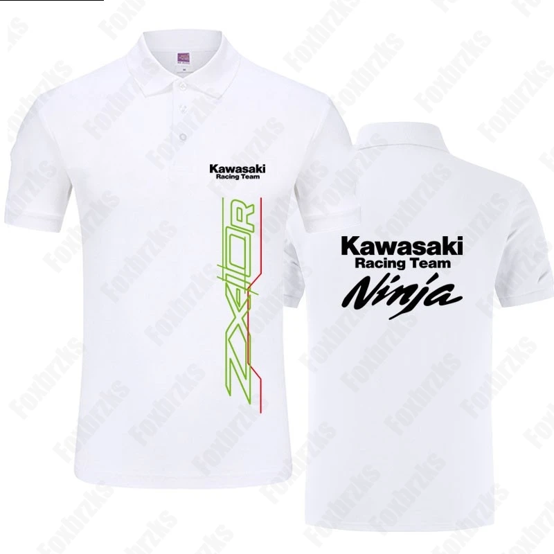 Polo de manga corta con estampado de Kawasaki para hombre, traje de carreras de motocicleta, Top de entrenamiento de gimnasio de secado rápido, Japón, verano, nuevo