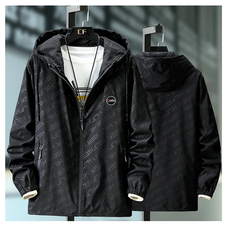 

Autumn Plus Size Men's Hooded Jacket 10XL Bust 156CM 9XL 8XL 7XL 6XL Fashion Pocket Zipper Loose Casual Trendy Handsome Jacket