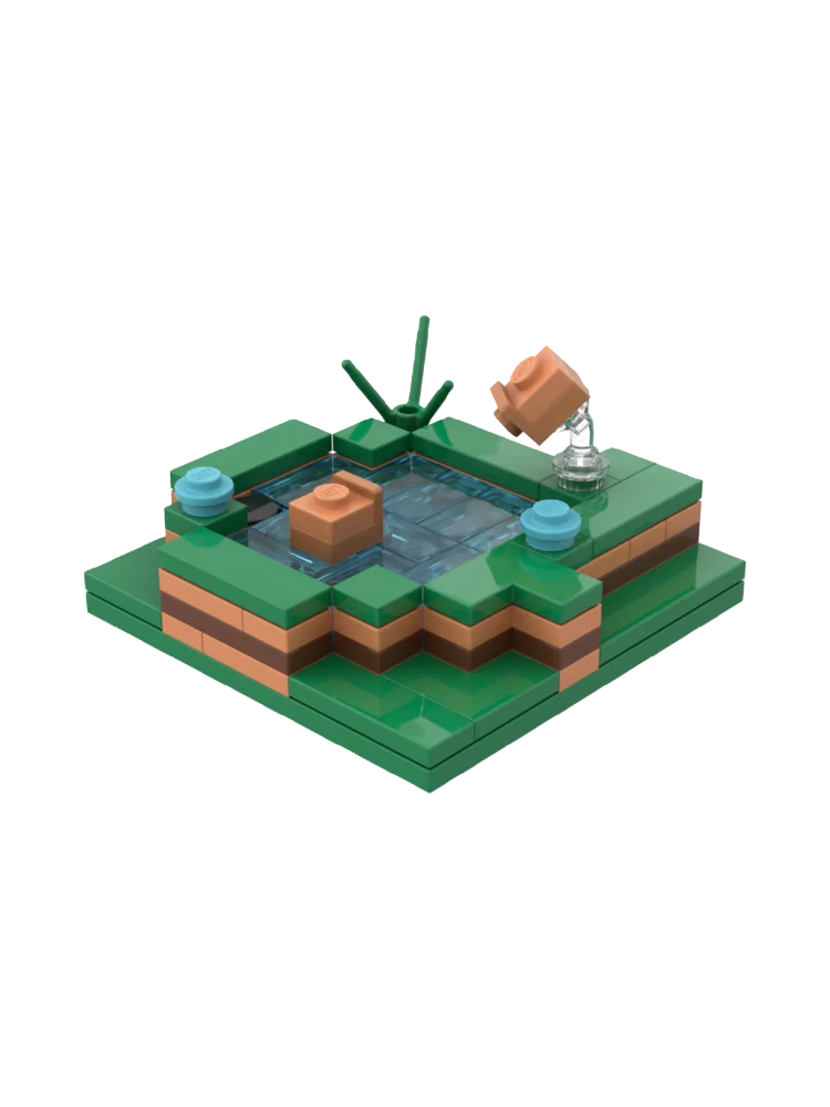 مجموعة مكعبات البناء Swamp Plot - تلك الضفدع الحياة بكسل الطوب MOC-239483 لعبة الحرف الديكور هدية عيد الميلاد