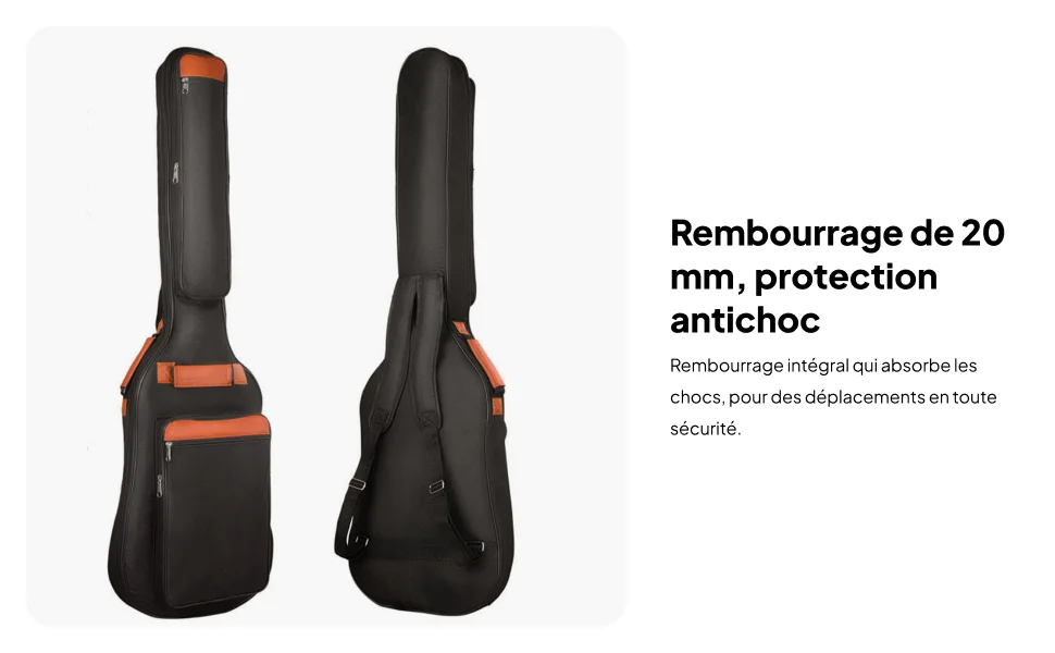 

Soft Electric Guitar Case Oxford Cloth Double Strap Thick Padding Backpack for Instrument Storage and Travel