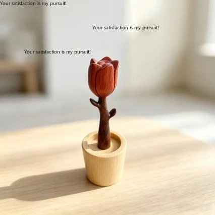 Solid Wood Red Rose Aroma Diffuser Creative Desktop Ornament Home Fragrance Decor Birthday Gift