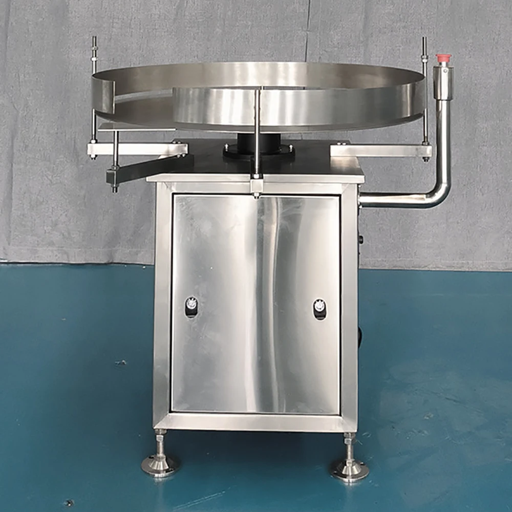Automatic round bottle tin rotating feed stage stacking descrambler stage machine rotating turntable