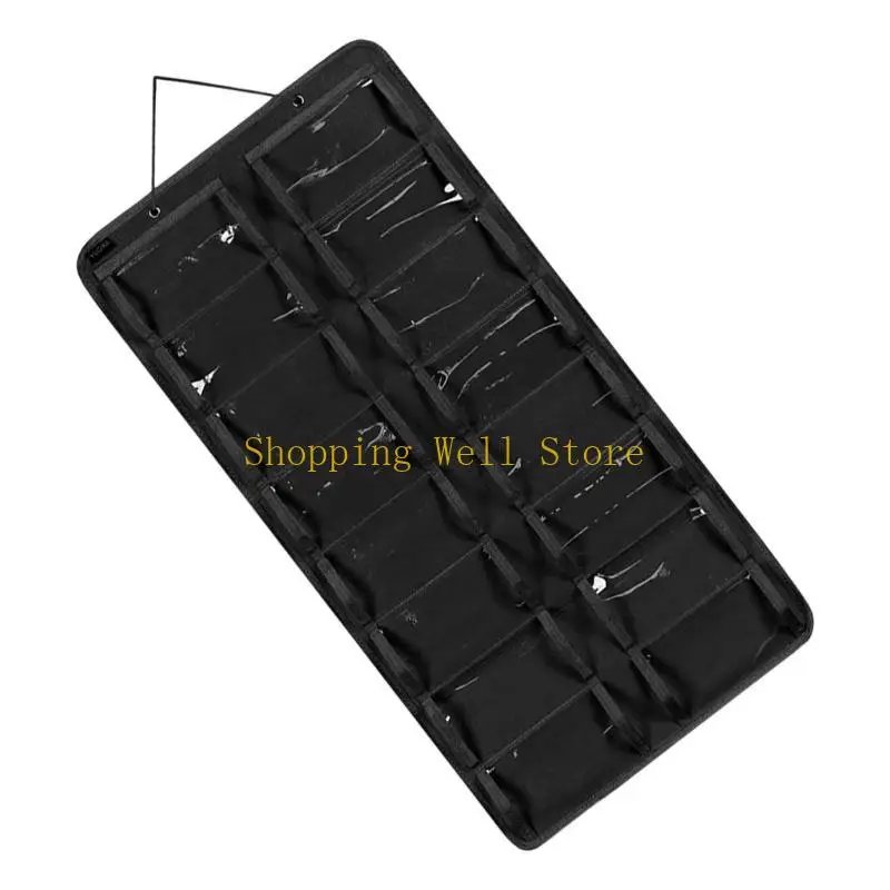 KX4B Juego 2 estuches fieltro para almacenamiento gafas, 16 compartimentos, soporte para gafas montable en pared,