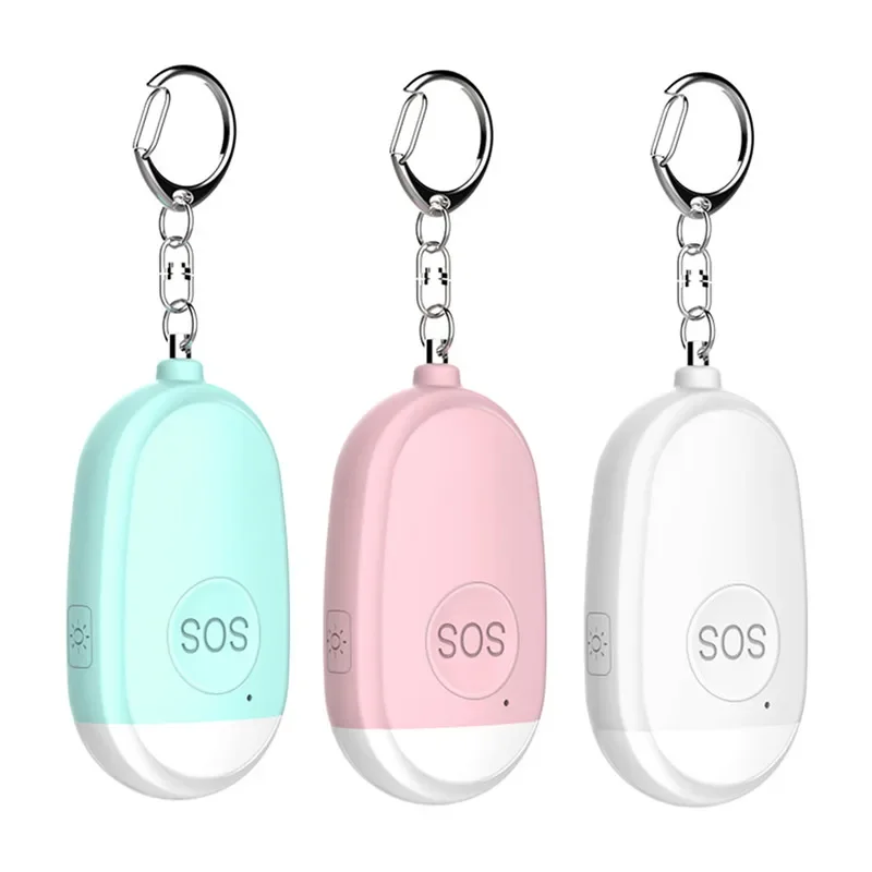 130dB Rechargeable Self Defense Personal Security Alarm Keychain Anti Attack Rape Emergency Alarm With LED Flashlight