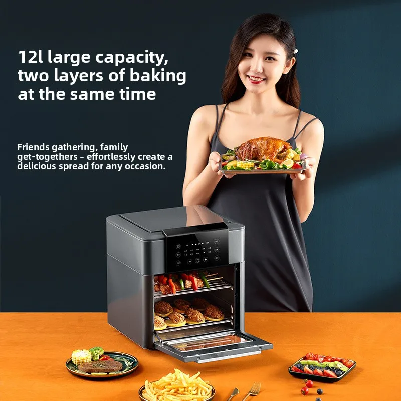 Large Capacity Visible Air Fryer Household Automatic Oil‑Free Smart Air Oven Multifunctional Oven for French Fries