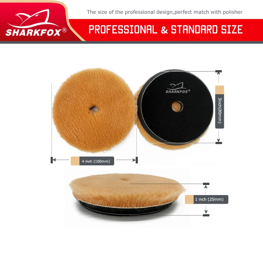 Sharkfox 3 inch (80 mm) 1pc car paint polishing wool polishing pad mixed color sponge foam car waxing polishing machine