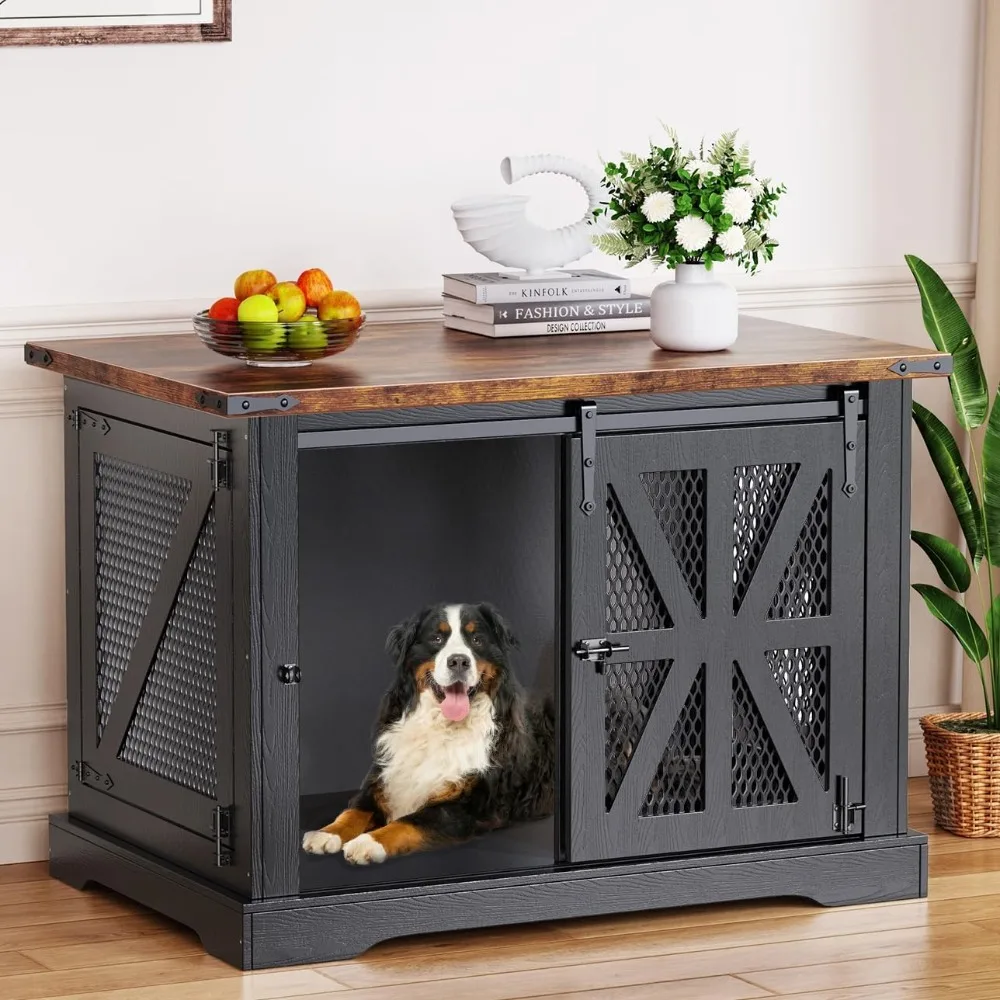 

Farmhouse Large Crate Furniture, Heavy Duty Cage for Medium Large s, XL Crate Kennel Indoor with Double Door