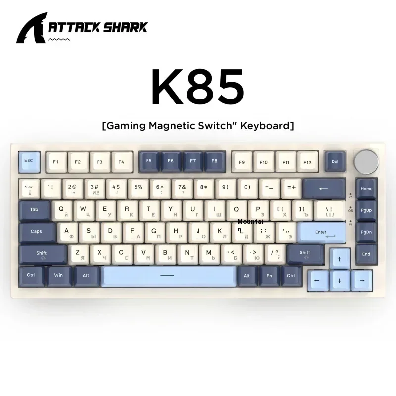 Imagem -06 - Attrck Shrrk K85 Russo Teclado Mecânico com Fio 75 Layout Rgb Botão de Metal Chave Personalizável Viagem Jogos