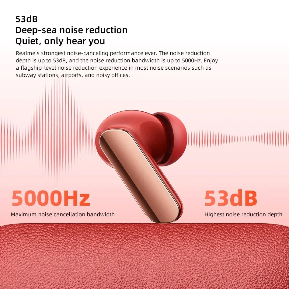Global Version realme Buds Air 7 Pro 53dB Active Noise Cancelling True Wireless Earphone 48Hour Battery Bluetooth 5.4 Headphone