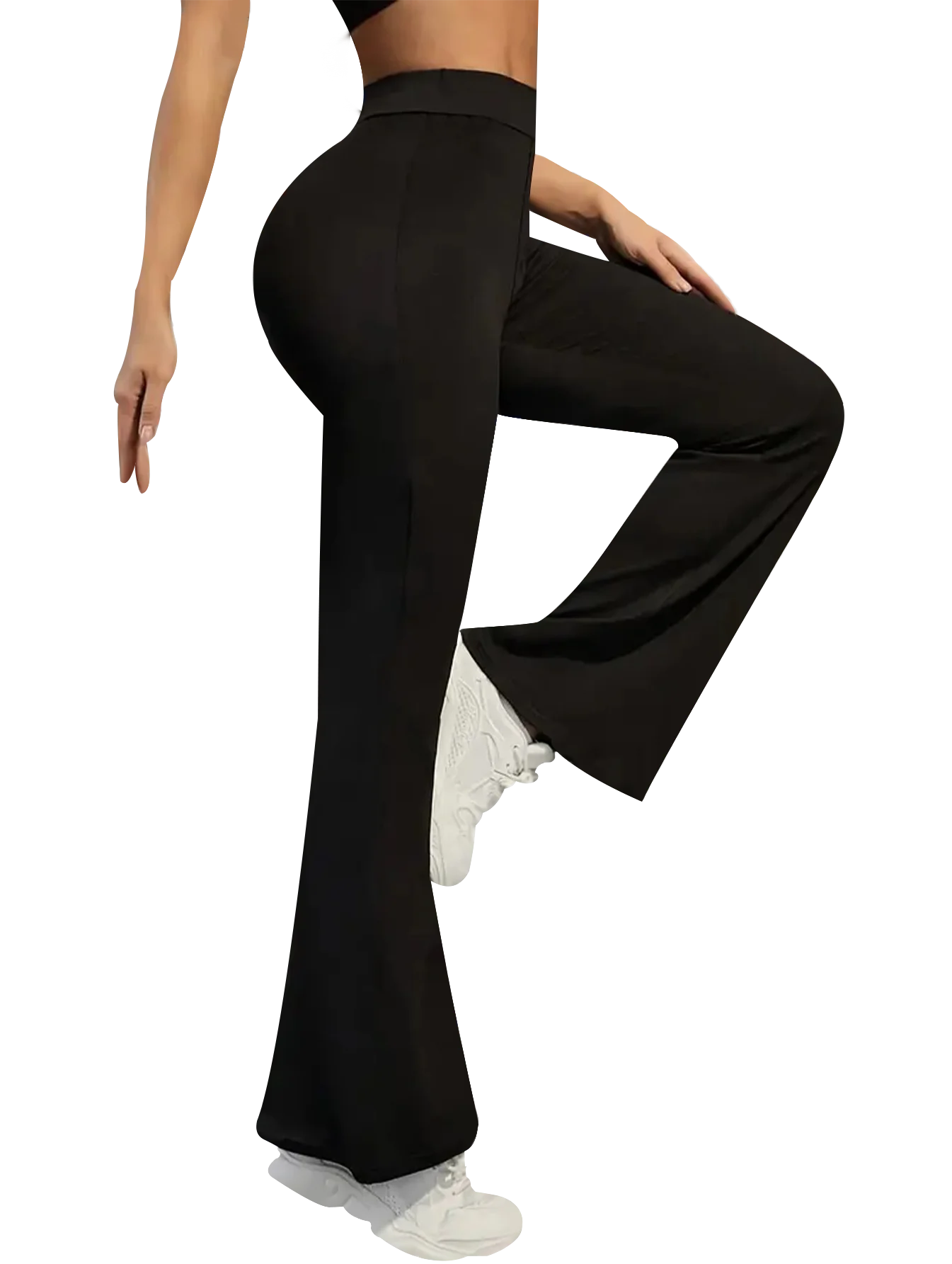 Sexy slim fit flared pants with cross waisted leggings for women, seamless gym running, cycling, knitting, yoga, stretch, hip li