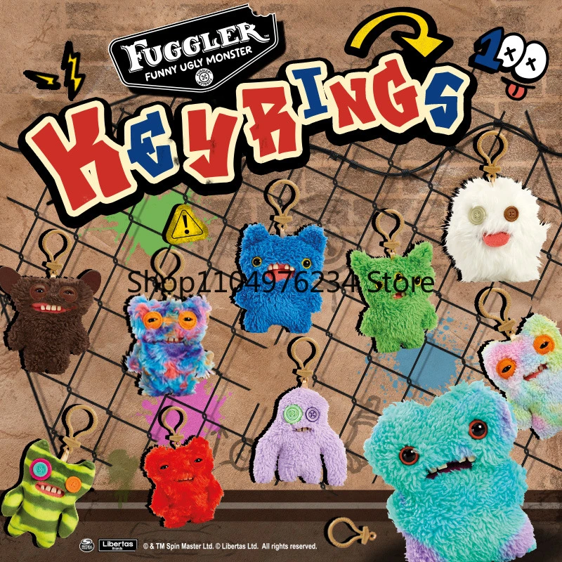 12 cm Fuggler Grappig Lelijk Monster Knuffels Sleutelhanger Kawaii Fuggler Monster Konijnen Leuke Gevulde Peluche Poppen Hangers Geschenken Kid