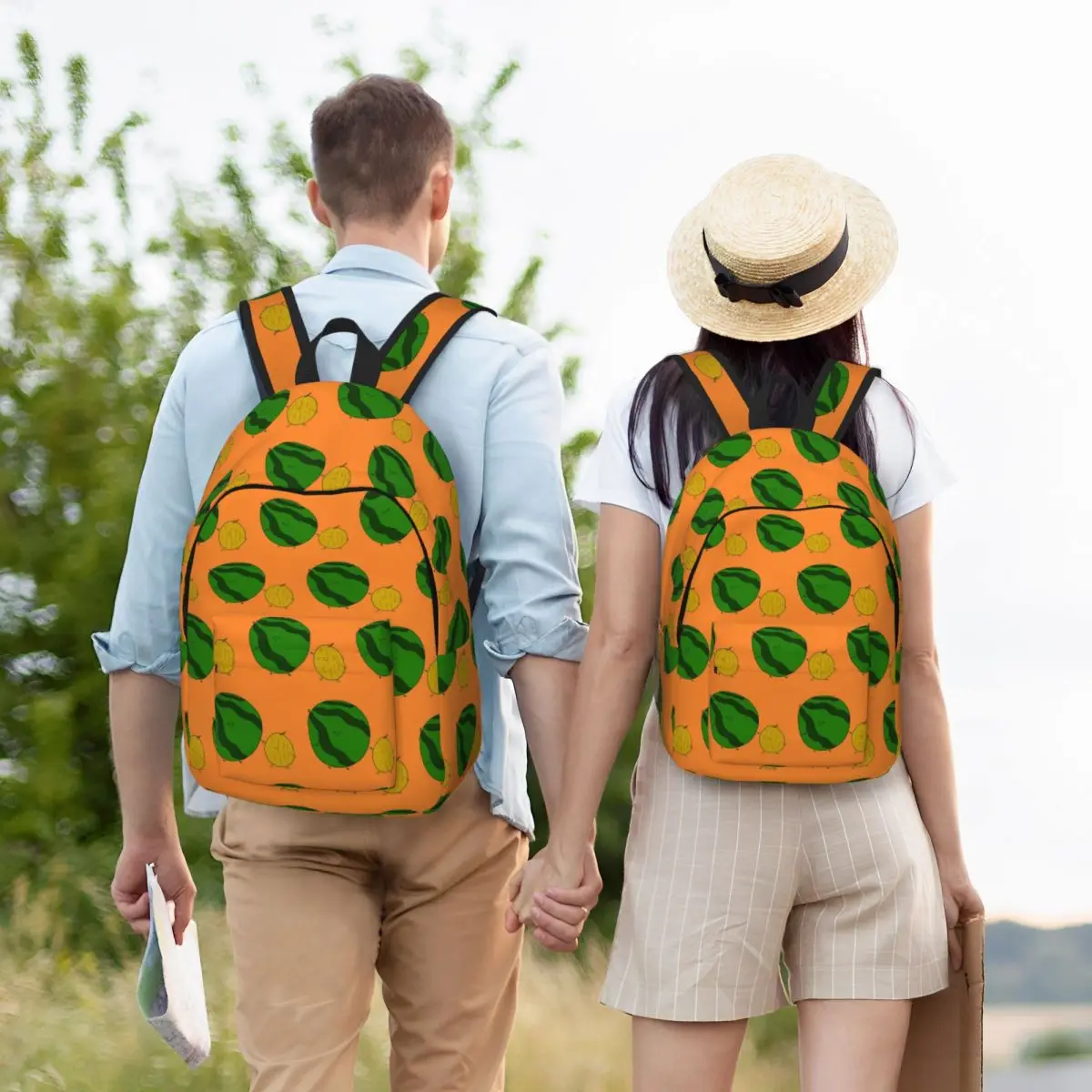 Melon Friends Student Backpack School Bag Hiking Travel Daypack for Boys Girls Fashion Bookbag Shoulder Bags