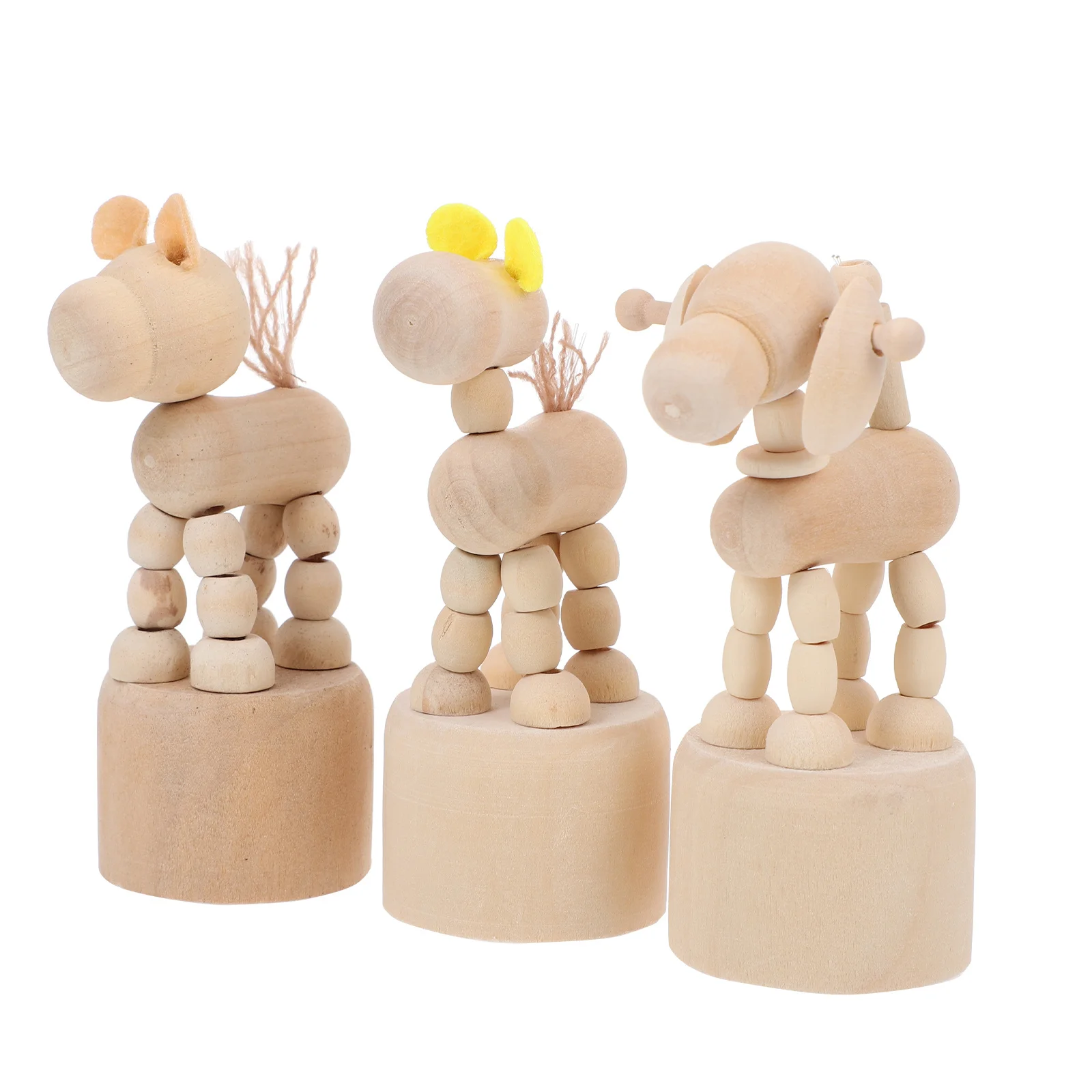 3 قطع من أدوات فنية خشبية للكلاب مصنوعة يدويًا على شكل حيوان من الخشب الطبيعي لتزيين اللوحة الإبداعية ومشروع الحرف اليدوية التعليمية للأطفال #5