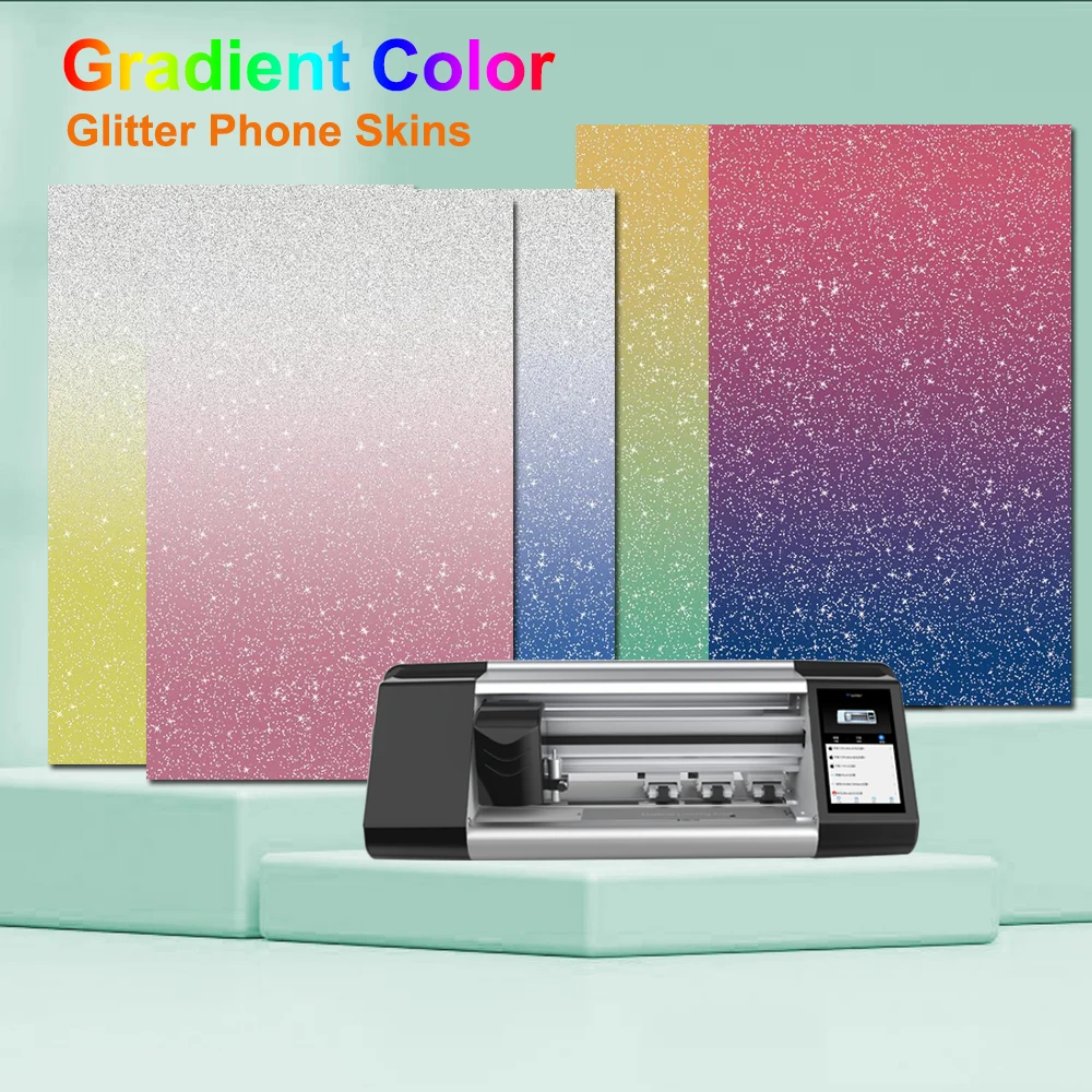50 قطعة 190*120 مللي متر تغيير لون بريق الهاتف المحمول الخلفي الجلد ملصقات ل حامي الشاشة آلة قطع استخدام أعواد تزيين