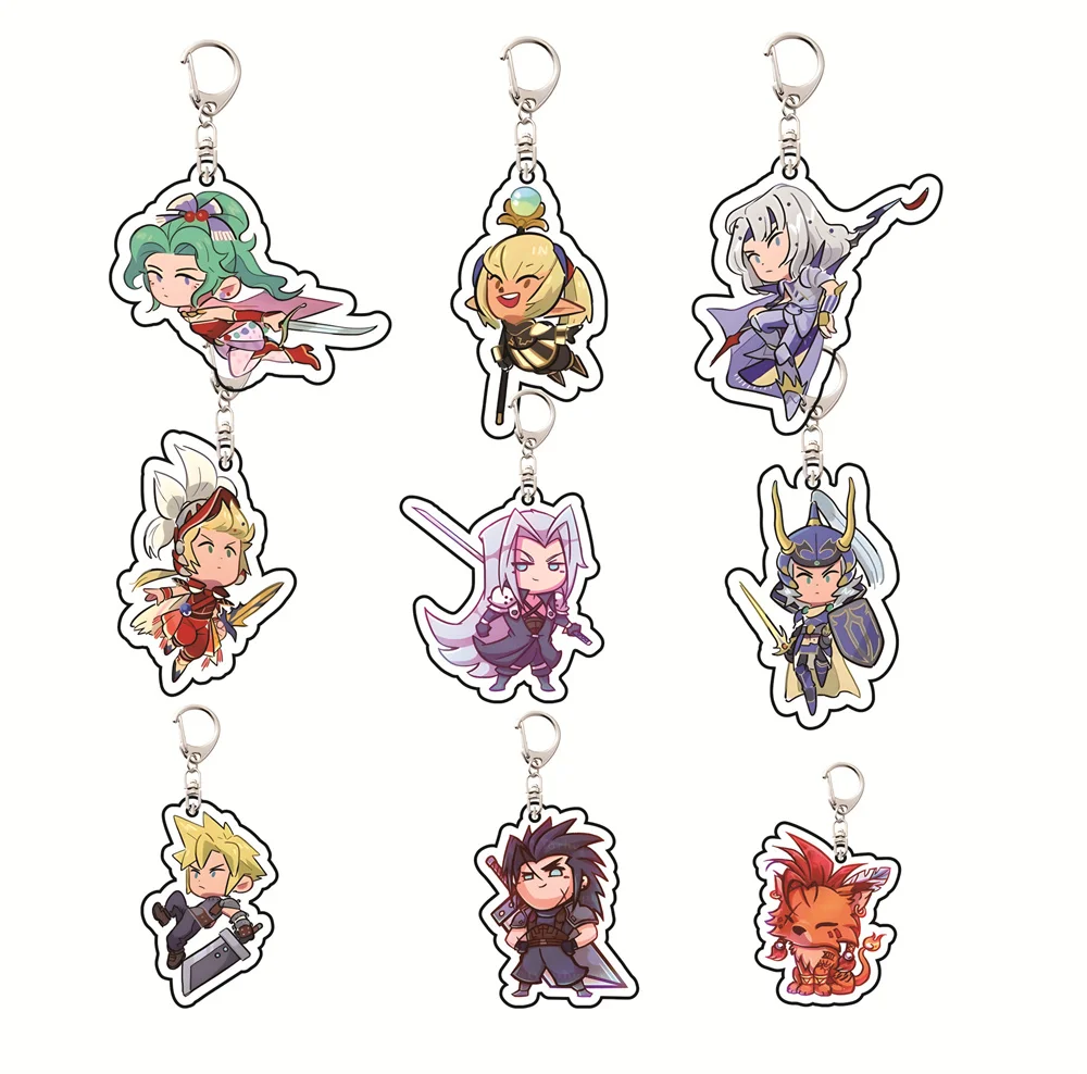 Game Final Fantasy VII  6cm Acrylic Keychain Cloud/Aerith/ Barret Backpack Decorations Accessories Decor Gifts Exquisite Product