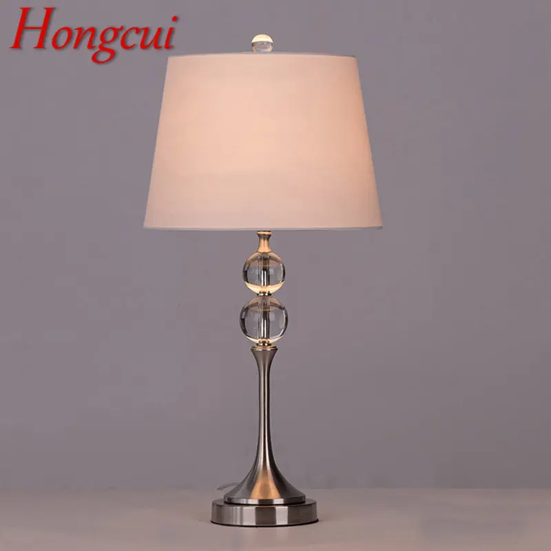 Hongcui Simple Table Lamp Modern LED Crystal Decorative Desk Light for Home Bed Room Bedside