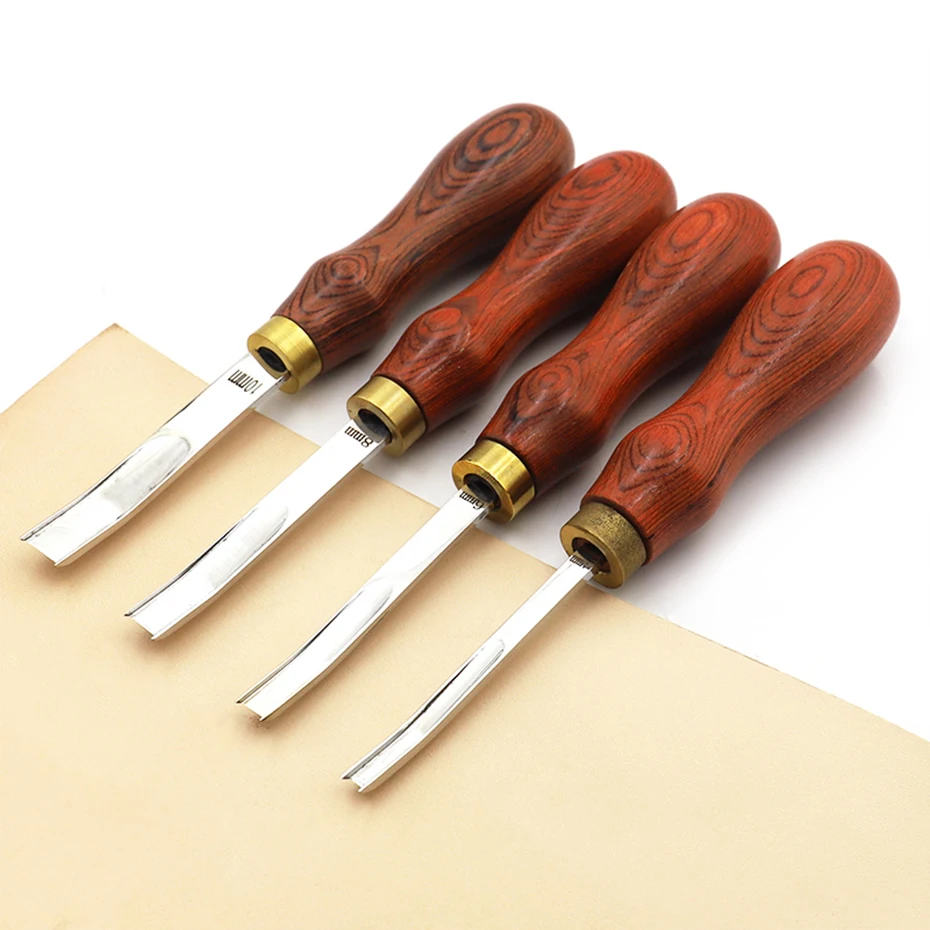 Qjh Leder kantens ch neider Leder Bastel kante/verdünntes Werkzeug, DIY Skiving Abschrägung messer Schneidwerk zeuge mit Holzgriff schneider – Detail 10