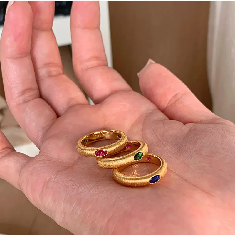 

Three-color antique brushed ring women's opening adjustable niche high-end light luxury versatile accessories jewelry