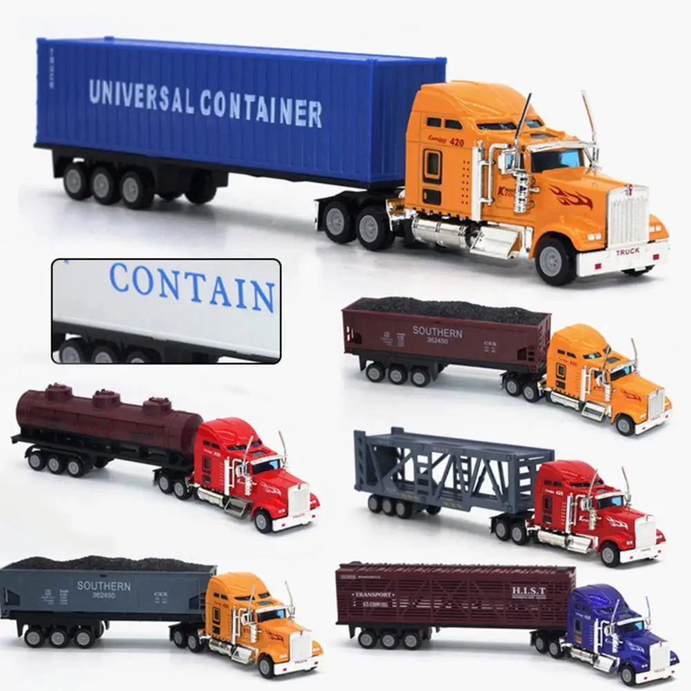 1:65 Vehicle Model Alloy Truck Model Toy Realistic Simulated Detailed American Super Long Transport Truck Model Birthday Gift