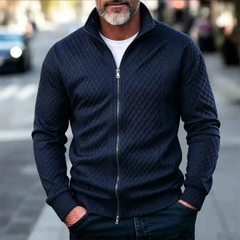 

Fall 2026 Men's Casual Zip-Up Hoodie Double-Headed Zipper Versatile Rest Style Fashionable Sweatshirt Sporty Knitwear