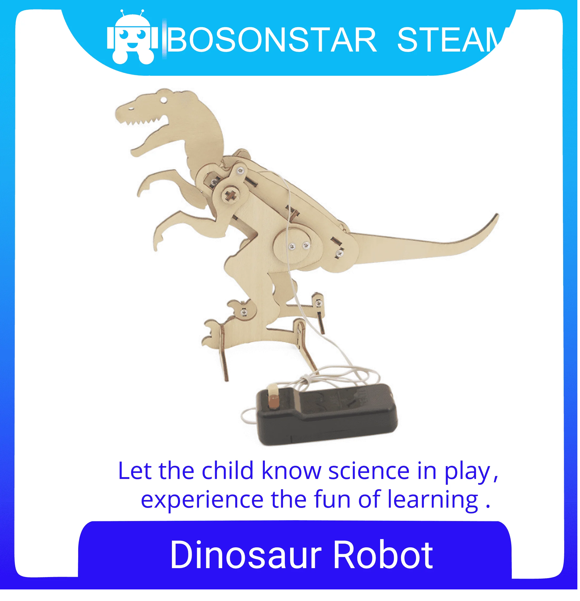 DIY Assembled Model  Electric Dinosaur Robot Science Discovery  STEM Education Physics Experiment Kit  For Children Gifts