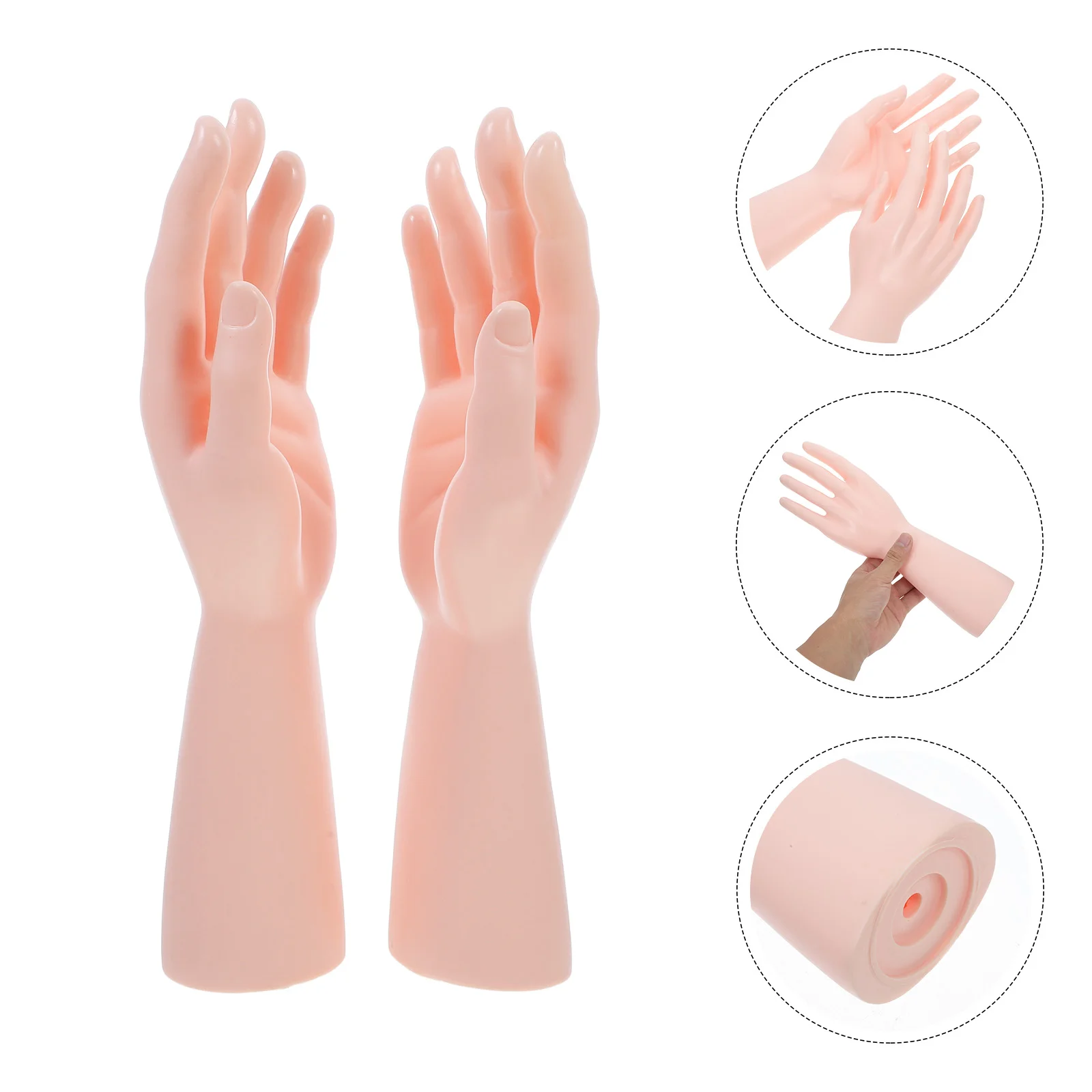 

2 Pcs Simulated Male Model Hand Props Fake Desktop Glove Stand Display Mannequin Arm Jewelry Holder Accessory Hands Arms Men's