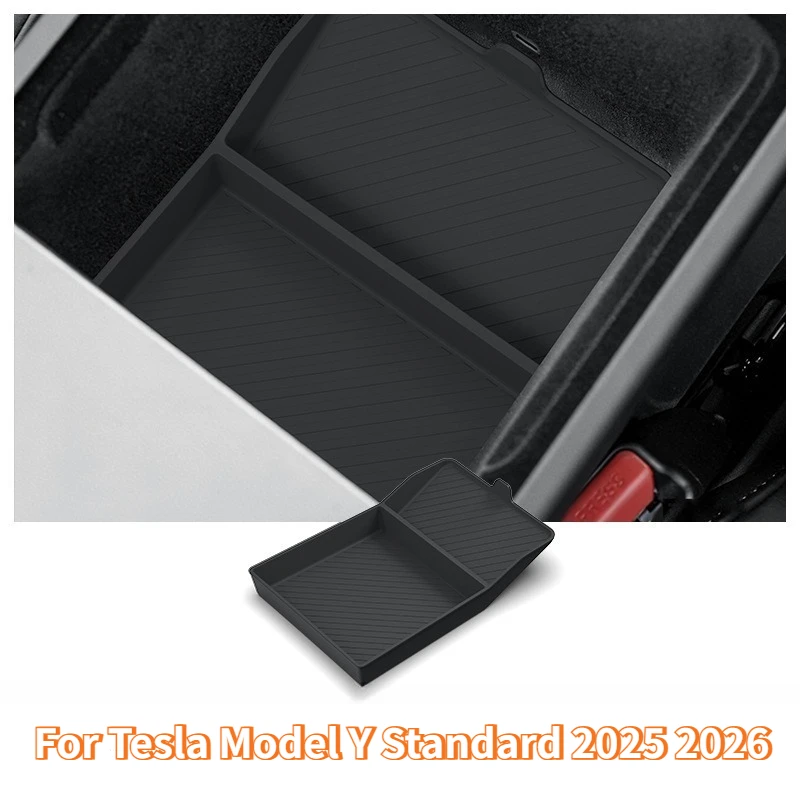 Armrest Box Storage Box for Tesla Model Y Standard RWD 2026 Center Armrest Box Bottom Storage Box Organizer Tray Car Accessories