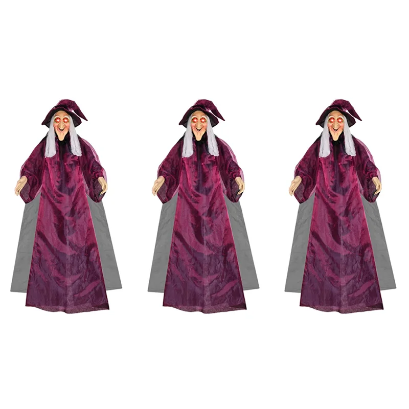 

B62B-3X украшение на Хэллоуин, голосовое управление, ведьма, большой подвесной призрак, светящийся звук, бар, дом-призрак, украшение ужасов