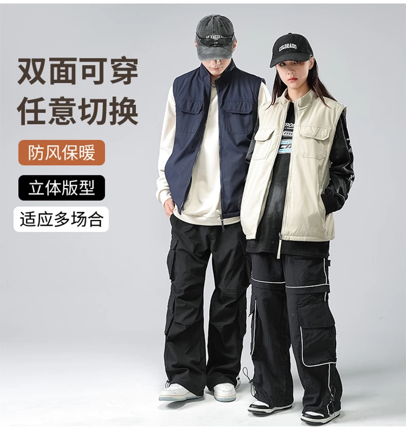 

New Men Spring Vest Outdoor Tactical Men's Sleeveless Waistcoat Multiple Pockets Plus Size Male Fishing Vest Double-sided Vests