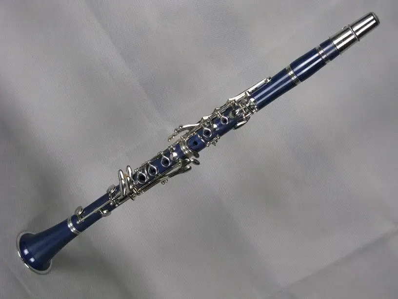 Highest Beautiful blue color silvering keys clarinet,Bb 17 keys