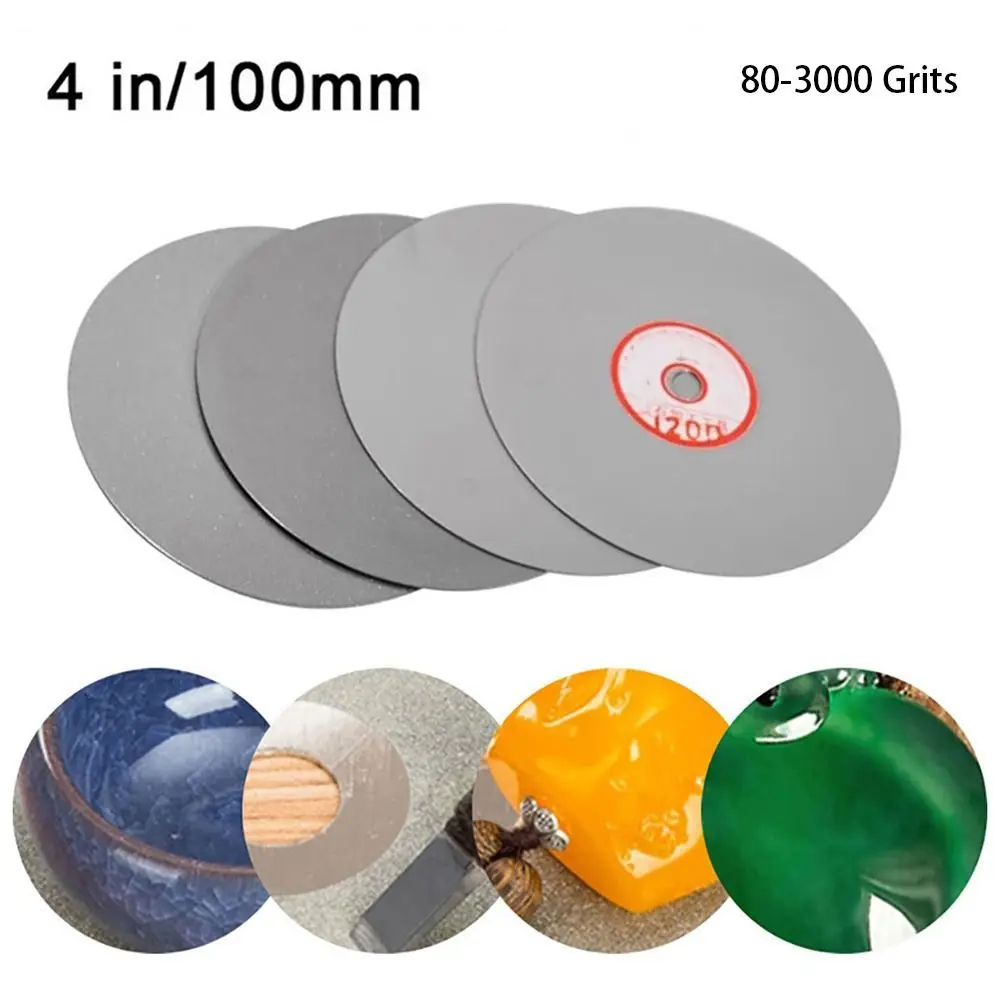 

1Pcs Diamond Coated Diamond Grinding Disc 4inch 100mm 80-3000Grit Grinding Wheels Woodworking Tool Abrasive Disc